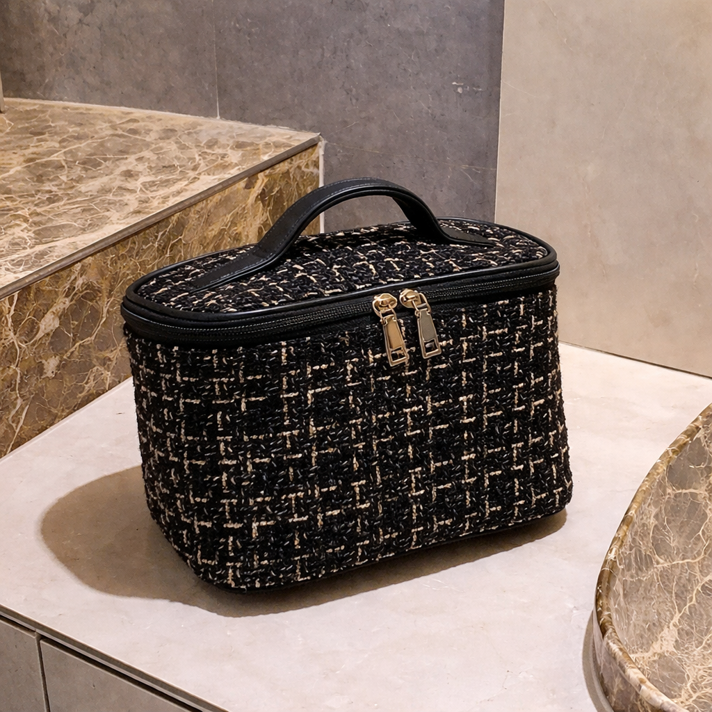 Tweed Cosmetic Storage Bag